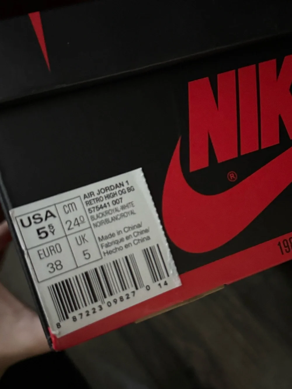 Nike Black and Red Jordan 1 OG